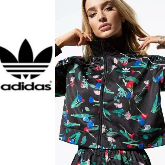 Adidas BELLISTA Floral Print Track Jacket - Picture 1 of 13